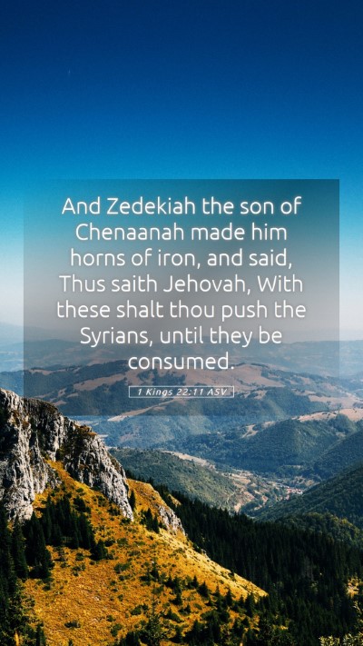 Picture 05 - 1 Kings 22:11 ASV Mobile Phone Wallpaper - And Zedekiah the son of Chenaanah made him horns - Mobile Bible Verse Wallpaper