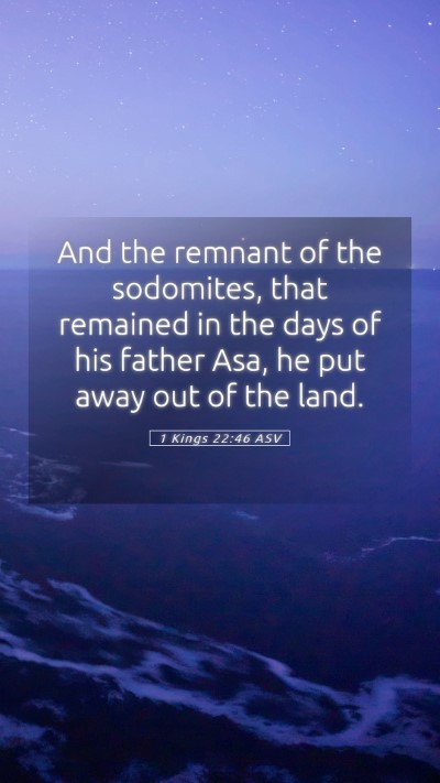Picture 05 - 1 Kings 22:46 ASV Mobile Phone Wallpaper - And the remnant of the sodomites, that remained - Mobile Bible Verse Wallpaper