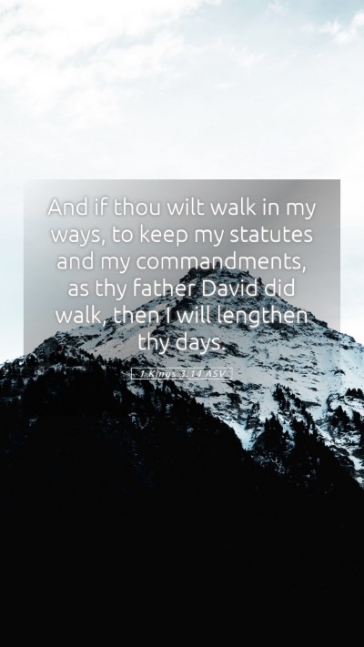 Picture 05 - 1 Kings 3:14 ASV Mobile Phone Wallpaper - And if thou wilt walk in my ways, to keep my - Mobile Bible Verse Wallpaper