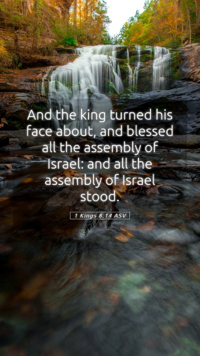 Picture 05 - 1 Kings 8:14 ASV Mobile Phone Wallpaper - And the king turned his face about, and blessed - Mobile Bible Verse Wallpaper