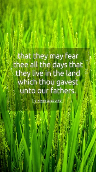 Picture 05 - 1 Kings 8:40 ASV Mobile Phone Wallpaper - that they may fear thee all the days that they - Mobile Bible Verse Wallpaper