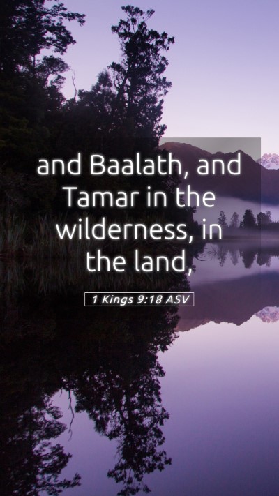 Picture 05 - 1 Kings 9:18 ASV Mobile Phone Wallpaper - and Baalath, and Tamar in the wilderness, in the - Mobile Bible Verse Wallpaper