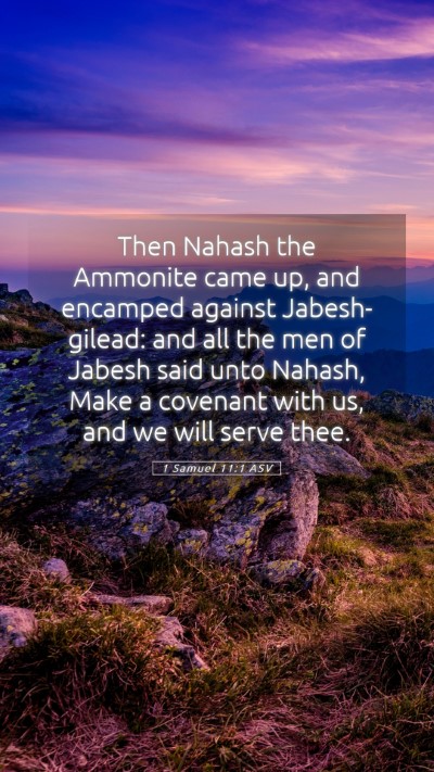 Picture 05 - 1 Samuel 11:1 ASV Mobile Phone Wallpaper - Then Nahash the Ammonite came up, and encamped - Mobile Bible Verse Wallpaper