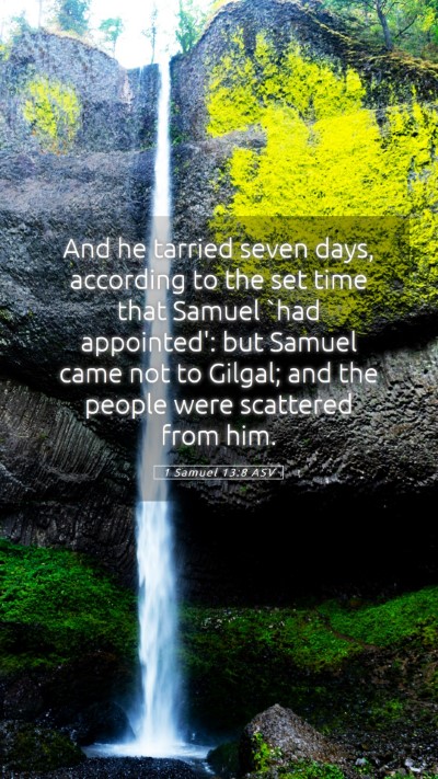 Picture 05 - 1 Samuel 13:8 ASV Mobile Phone Wallpaper - And he tarried seven days, according to the set - Mobile Bible Verse Wallpaper