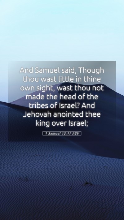Picture 05 - 1 Samuel 15:17 ASV Mobile Phone Wallpaper - And Samuel said, Though thou wast little in thine - Mobile Bible Verse Wallpaper