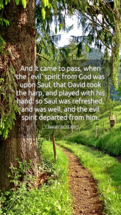 Picture 05 - 1 Samuel 16:23 ASV Mobile Phone Wallpaper - And it came to pass, when the `evil' spirit from - Mobile Bible Verse Wallpaper