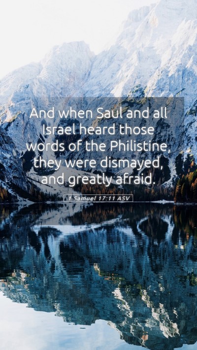 Picture 05 - 1 Samuel 17:11 ASV Mobile Phone Wallpaper - And when Saul and all Israel heard those words of - Mobile Bible Verse Wallpaper