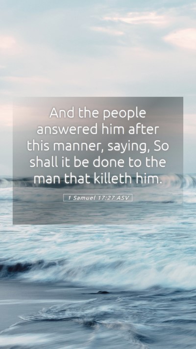 Picture 05 - 1 Samuel 17:27 ASV Mobile Phone Wallpaper - And the people answered him after this manner, - Mobile Bible Verse Wallpaper
