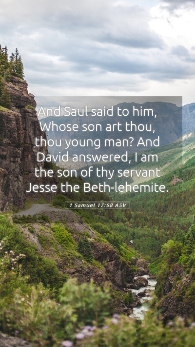 Picture 05 - 1 Samuel 17:58 ASV Mobile Phone Wallpaper - And Saul said to him, Whose son art thou, thou - Mobile Bible Verse Wallpaper