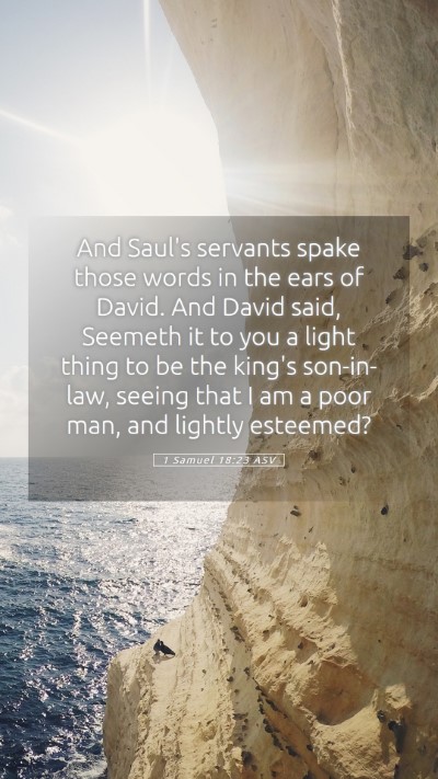 Picture 05 - 1 Samuel 18:23 ASV Mobile Phone Wallpaper - And Saul's servants spake those words in the ears - Mobile Bible Verse Wallpaper