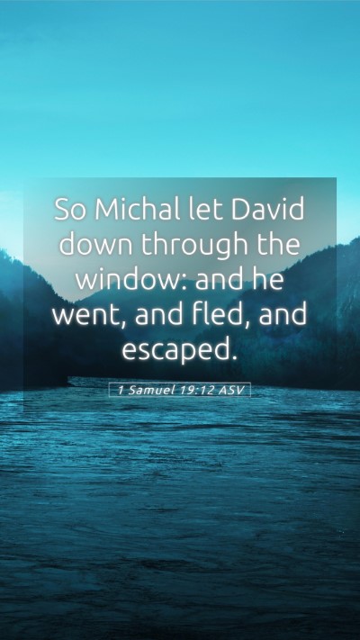 Picture 05 - 1 Samuel 19:12 ASV Mobile Phone Wallpaper - So Michal let David down through the window: and - Mobile Bible Verse Wallpaper