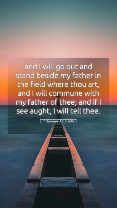 Picture 05 - 1 Samuel 19:3 ASV Mobile Phone Wallpaper - and I will go out and stand beside my father in - Mobile Bible Verse Wallpaper