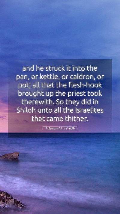 Picture 05 - 1 Samuel 2:14 ASV Mobile Phone Wallpaper - and he struck it into the pan, or kettle, or - Mobile Bible Verse Wallpaper