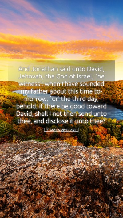 Picture 05 - 1 Samuel 20:12 ASV Mobile Phone Wallpaper - And Jonathan said unto David, Jehovah, the God of - Mobile Bible Verse Wallpaper
