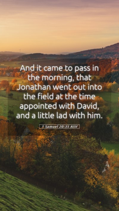 Picture 05 - 1 Samuel 20:35 ASV Mobile Phone Wallpaper - And it came to pass in the morning, that Jonathan - Mobile Bible Verse Wallpaper