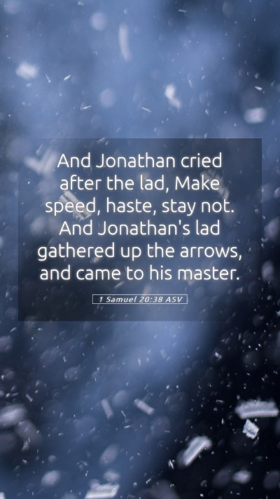 Picture 05 - 1 Samuel 20:38 ASV Mobile Phone Wallpaper - And Jonathan cried after the lad, Make speed, - Mobile Bible Verse Wallpaper