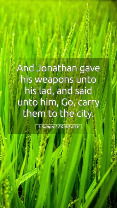 Picture 05 - 1 Samuel 20:40 ASV Mobile Phone Wallpaper - And Jonathan gave his weapons unto his lad, and - Mobile Bible Verse Wallpaper