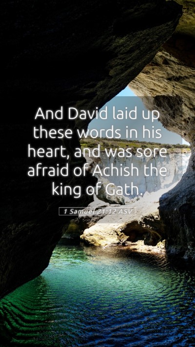 Picture 05 - 1 Samuel 21:12 ASV Mobile Phone Wallpaper - And David laid up these words in his heart, and - Mobile Bible Verse Wallpaper