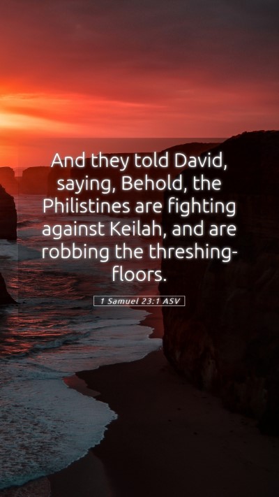 Picture 05 - 1 Samuel 23:1 ASV Mobile Phone Wallpaper - And they told David, saying, Behold, the - Mobile Bible Verse Wallpaper