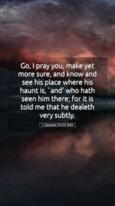 Picture 05 - 1 Samuel 23:22 ASV Mobile Phone Wallpaper - Go, I pray you, make yet more sure, and know and - Mobile Bible Verse Wallpaper