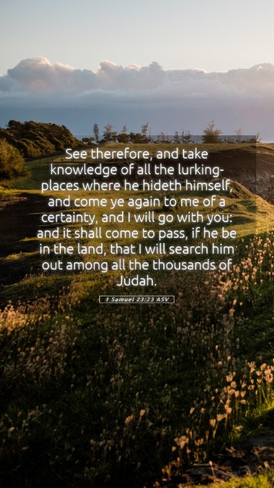 Picture 05 - 1 Samuel 23:23 ASV Mobile Phone Wallpaper - See therefore, and take knowledge of all the - Mobile Bible Verse Wallpaper