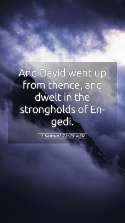 Picture 05 - 1 Samuel 23:29 ASV Mobile Phone Wallpaper - And David went up from thence, and dwelt in the - Mobile Bible Verse Wallpaper