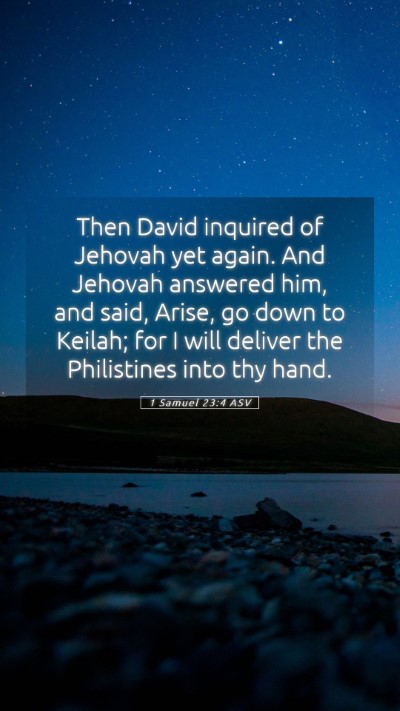 Picture 05 - 1 Samuel 23:4 ASV Mobile Phone Wallpaper - Then David inquired of Jehovah yet again. And - Mobile Bible Verse Wallpaper