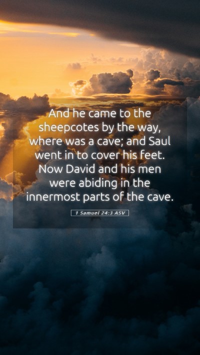 Picture 05 - 1 Samuel 24:3 ASV Mobile Phone Wallpaper - And he came to the sheepcotes by the way, where - Mobile Bible Verse Wallpaper