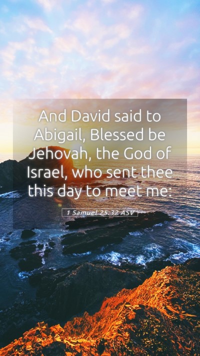 Picture 05 - 1 Samuel 25:32 ASV Mobile Phone Wallpaper - And David said to Abigail, Blessed be Jehovah, - Mobile Bible Verse Wallpaper