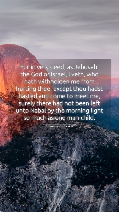Picture 05 - 1 Samuel 25:34 ASV Mobile Phone Wallpaper - For in very deed, as Jehovah, the God of Israel, - Mobile Bible Verse Wallpaper