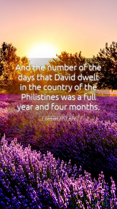 Picture 05 - 1 Samuel 27:7 ASV Mobile Phone Wallpaper - And the number of the days that David dwelt in - Mobile Bible Verse Wallpaper