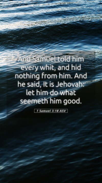 Picture 05 - 1 Samuel 3:18 ASV Mobile Phone Wallpaper - And Samuel told him every whit, and hid nothing - Mobile Bible Verse Wallpaper