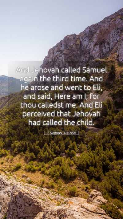 Picture 05 - 1 Samuel 3:8 ASV Mobile Phone Wallpaper - And Jehovah called Samuel again the third time. - Mobile Bible Verse Wallpaper