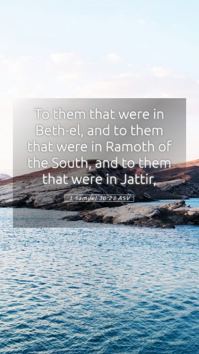 Picture 05 - 1 Samuel 30:27 ASV Mobile Phone Wallpaper - To them that were in Beth-el, and to them that - Mobile Bible Verse Wallpaper