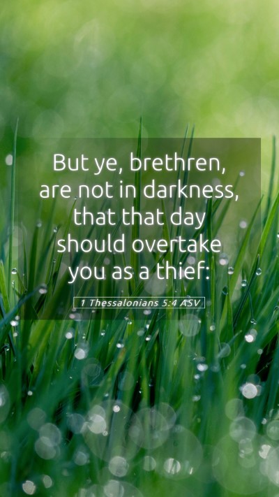 Picture 05 - 1 Thessalonians 5:4 ASV Mobile Phone Wallpaper - But ye, brethren, are not in darkness, that that - Mobile Bible Verse Wallpaper