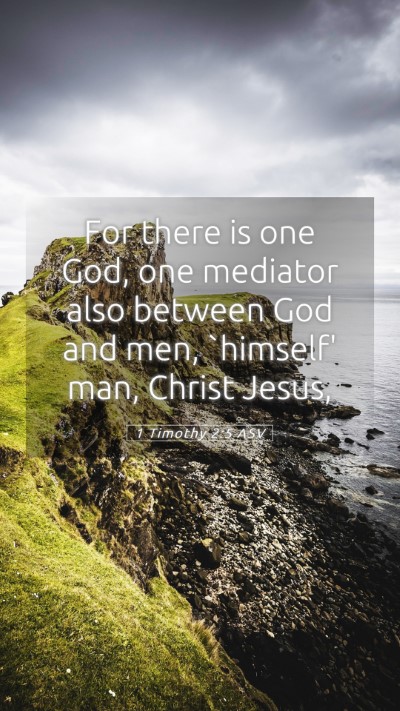 Picture 05 - 1 Timothy 2:5 ASV Mobile Phone Wallpaper - For there is one God, one mediator also between - Mobile Bible Verse Wallpaper