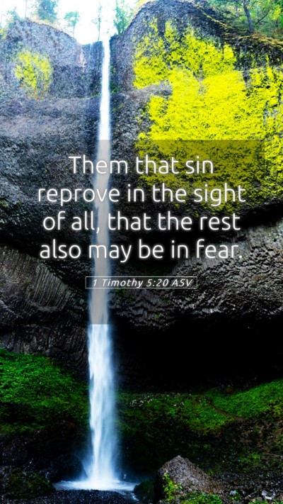 Picture 05 - 1 Timothy 5:20 ASV Mobile Phone Wallpaper - Them that sin reprove in the sight of all, that - Mobile Bible Verse Wallpaper