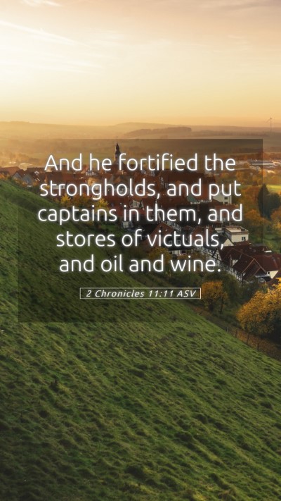 Picture 05 - 2 Chronicles 11:11 ASV Mobile Phone Wallpaper - And he fortified the strongholds, and put - Mobile Bible Verse Wallpaper