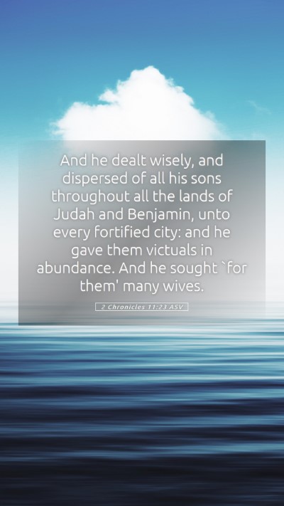 Picture 05 - 2 Chronicles 11:23 ASV Mobile Phone Wallpaper - And he dealt wisely, and dispersed of all his - Mobile Bible Verse Wallpaper