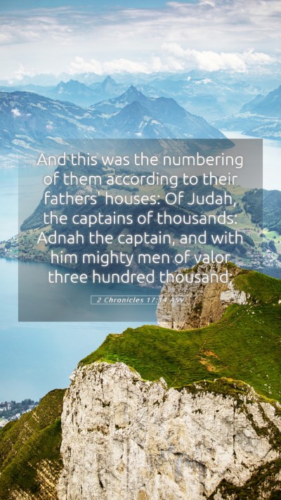 Picture 05 - 2 Chronicles 17:14 ASV Mobile Phone Wallpaper - And this was the numbering of them according to - Mobile Bible Verse Wallpaper