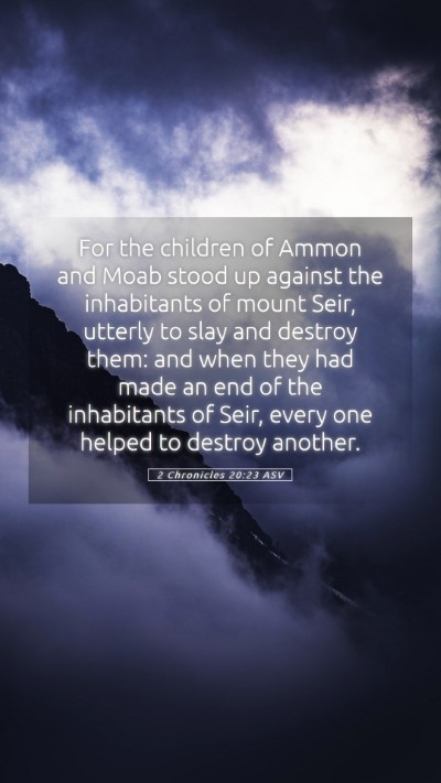Picture 05 - 2 Chronicles 20:23 ASV Mobile Phone Wallpaper - For the children of Ammon and Moab stood up - Mobile Bible Verse Wallpaper