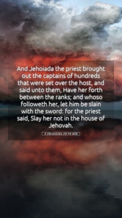 Picture 05 - 2 Chronicles 23:14 ASV Mobile Phone Wallpaper - And Jehoiada the priest brought out the captains - Mobile Bible Verse Wallpaper