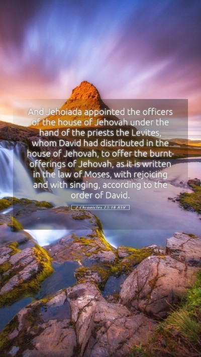 Picture 05 - 2 Chronicles 23:18 ASV Mobile Phone Wallpaper - And Jehoiada appointed the officers of the house - Mobile Bible Verse Wallpaper
