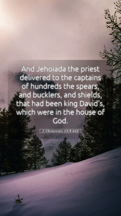 Picture 05 - 2 Chronicles 23:9 ASV Mobile Phone Wallpaper - And Jehoiada the priest delivered to the captains - Mobile Bible Verse Wallpaper