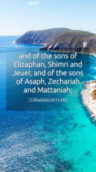 Picture 05 - 2 Chronicles 29:13 ASV Mobile Phone Wallpaper - and of the sons of Elizaphan, Shimri and Jeuel; - Mobile Bible Verse Wallpaper