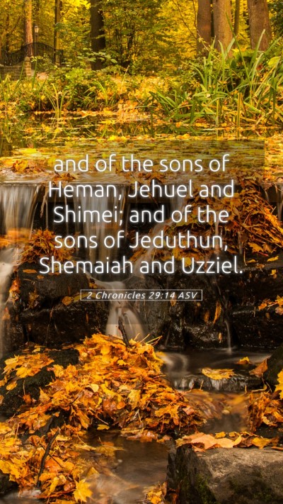 Picture 05 - 2 Chronicles 29:14 ASV Mobile Phone Wallpaper - and of the sons of Heman, Jehuel and Shimei; and - Mobile Bible Verse Wallpaper