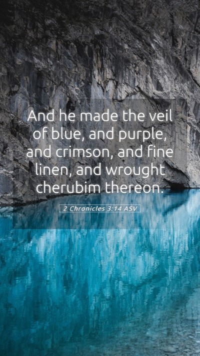 Picture 05 - 2 Chronicles 3:14 ASV Mobile Phone Wallpaper - And he made the veil of blue, and purple, and - Mobile Bible Verse Wallpaper