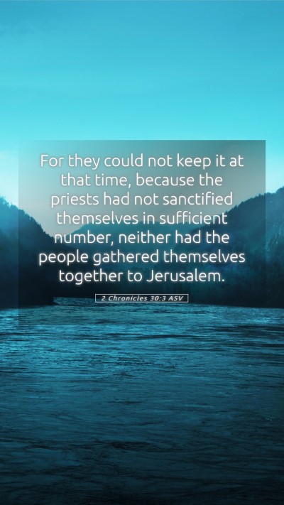 Picture 05 - 2 Chronicles 30:3 ASV Mobile Phone Wallpaper - For they could not keep it at that time, because - Mobile Bible Verse Wallpaper