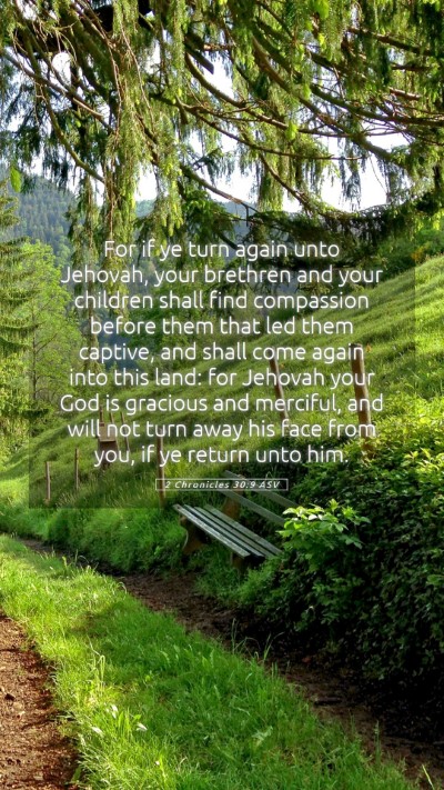 Picture 05 - 2 Chronicles 30:9 ASV Mobile Phone Wallpaper - For if ye turn again unto Jehovah, your brethren - Mobile Bible Verse Wallpaper