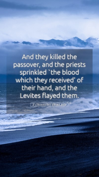 Picture 05 - 2 Chronicles 35:11 ASV Mobile Phone Wallpaper - And they killed the passover, and the priests - Mobile Bible Verse Wallpaper